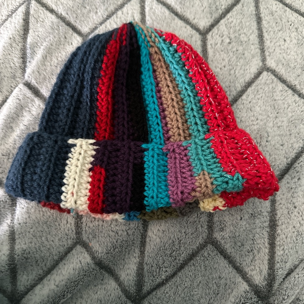 Handmade crochet Scrap Beanie